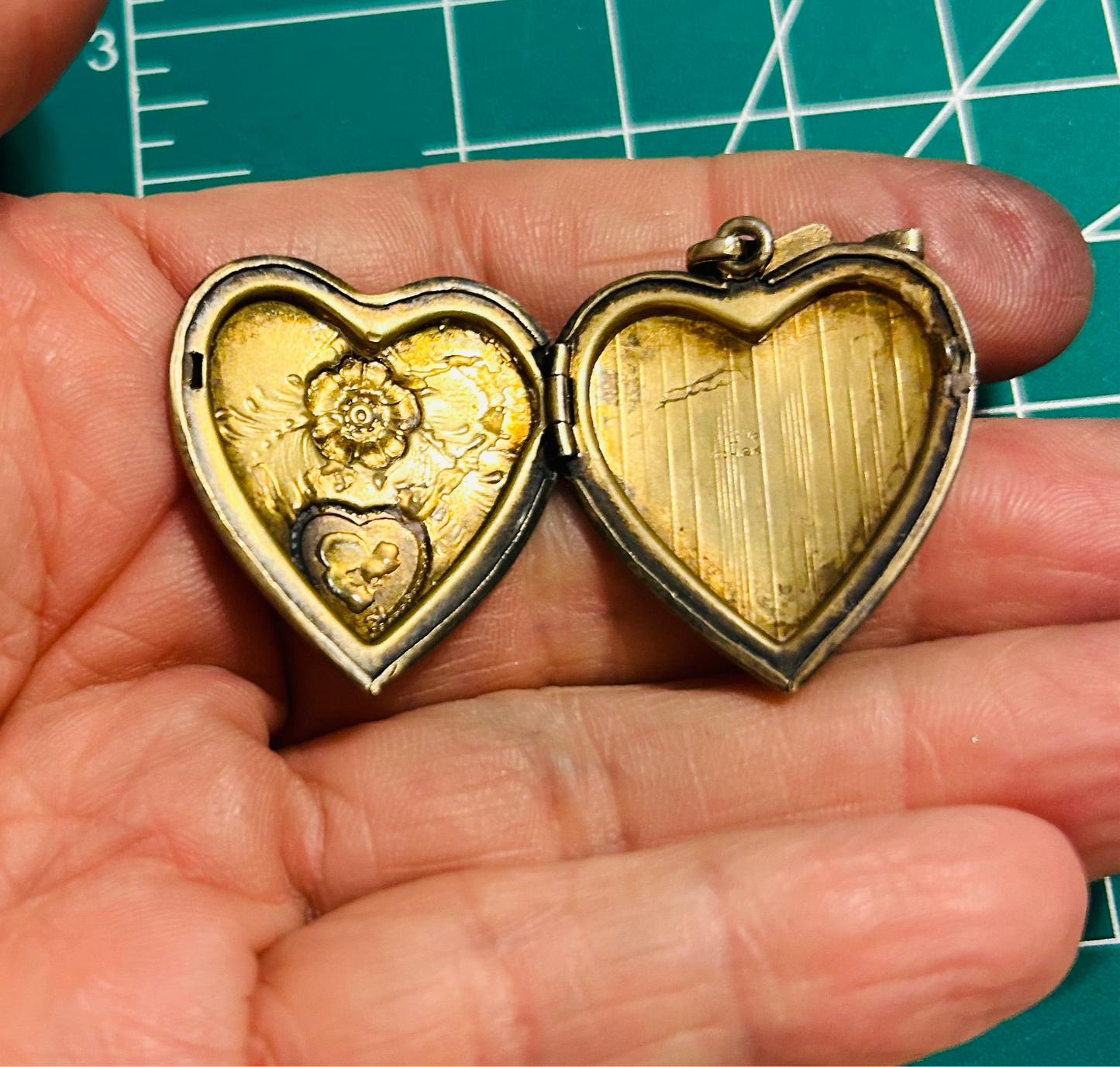 Engraved M Heart Locket