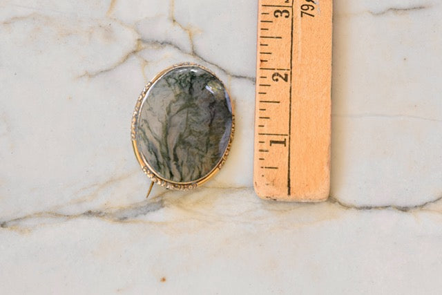 Moss Agate Brooch