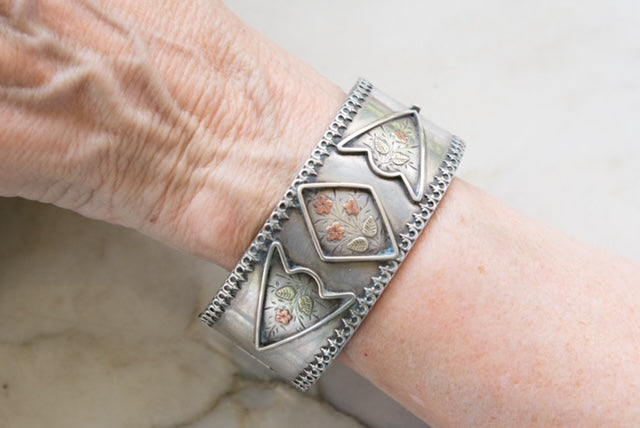 Cuff Bracelet with Rose Gold Accents