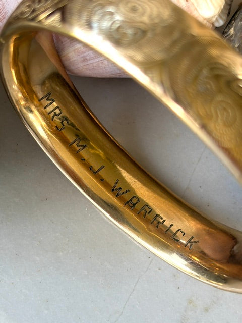 Gold-Filled Embossed Pattern Bracelet