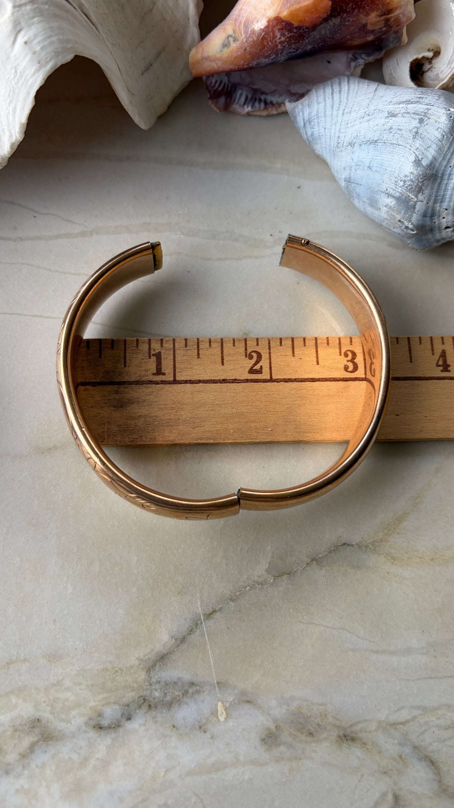 Etched Accent Gold-Filled Bracelet with Blank Cartouche
