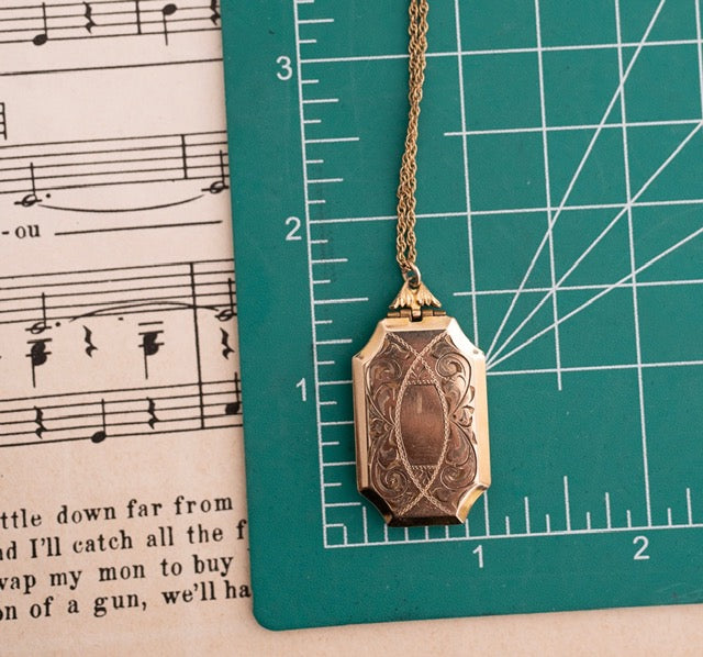 Etched Octagon Locket