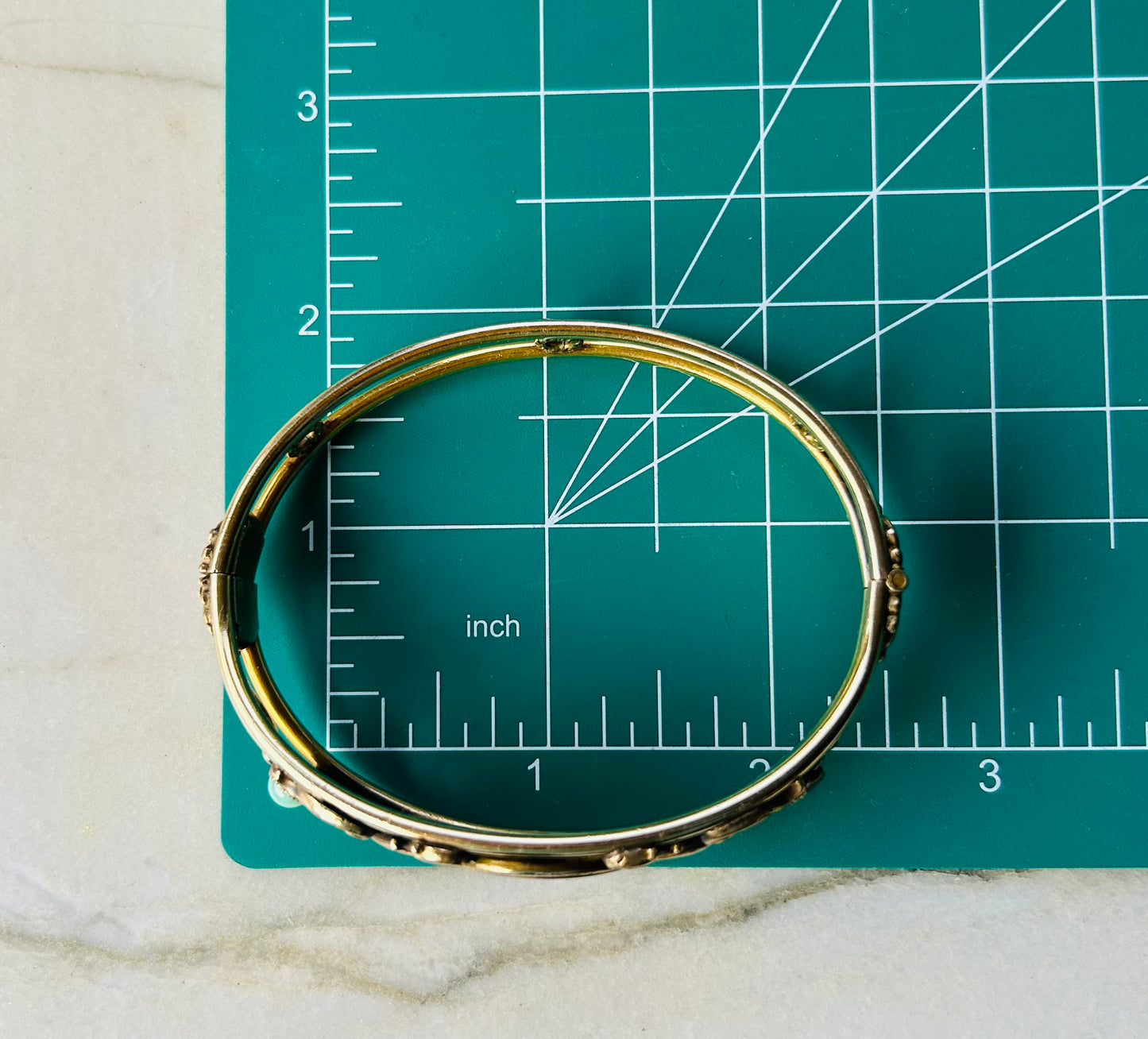 Engraved Cartouche Bracelet with Turquoise Accents