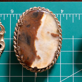 Banded Agate Brooch Set