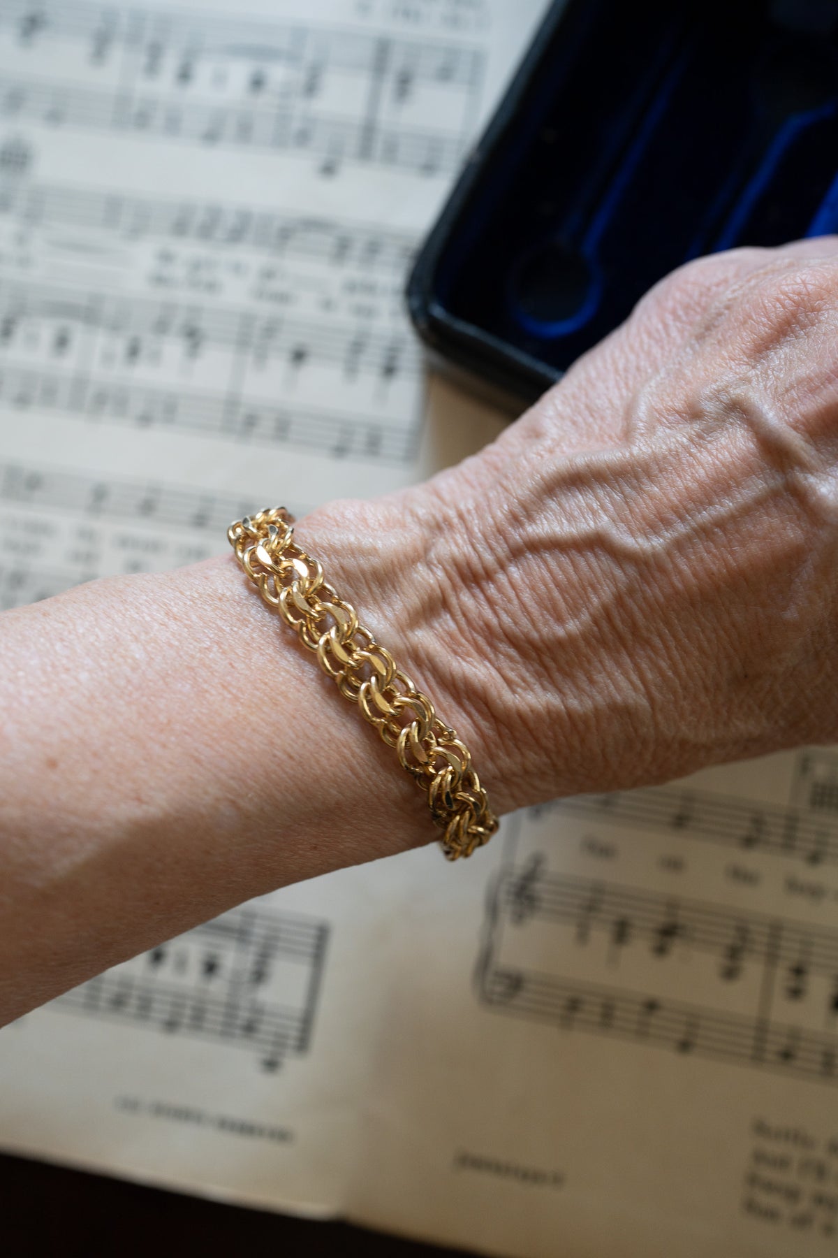 Double Link Antique Gold-Filled Bracelet