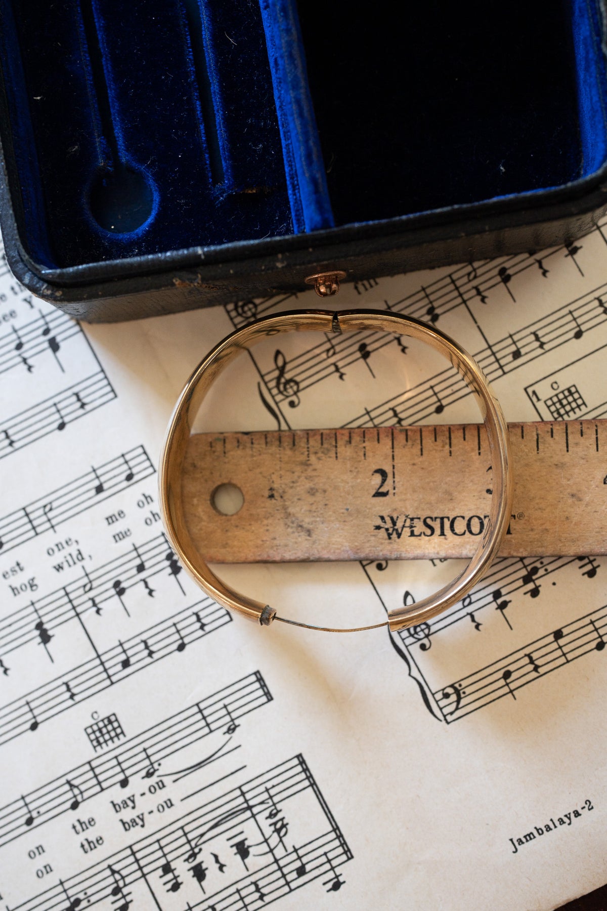 Etched Blank Cartouche Antique Gold-Filled Bracelet