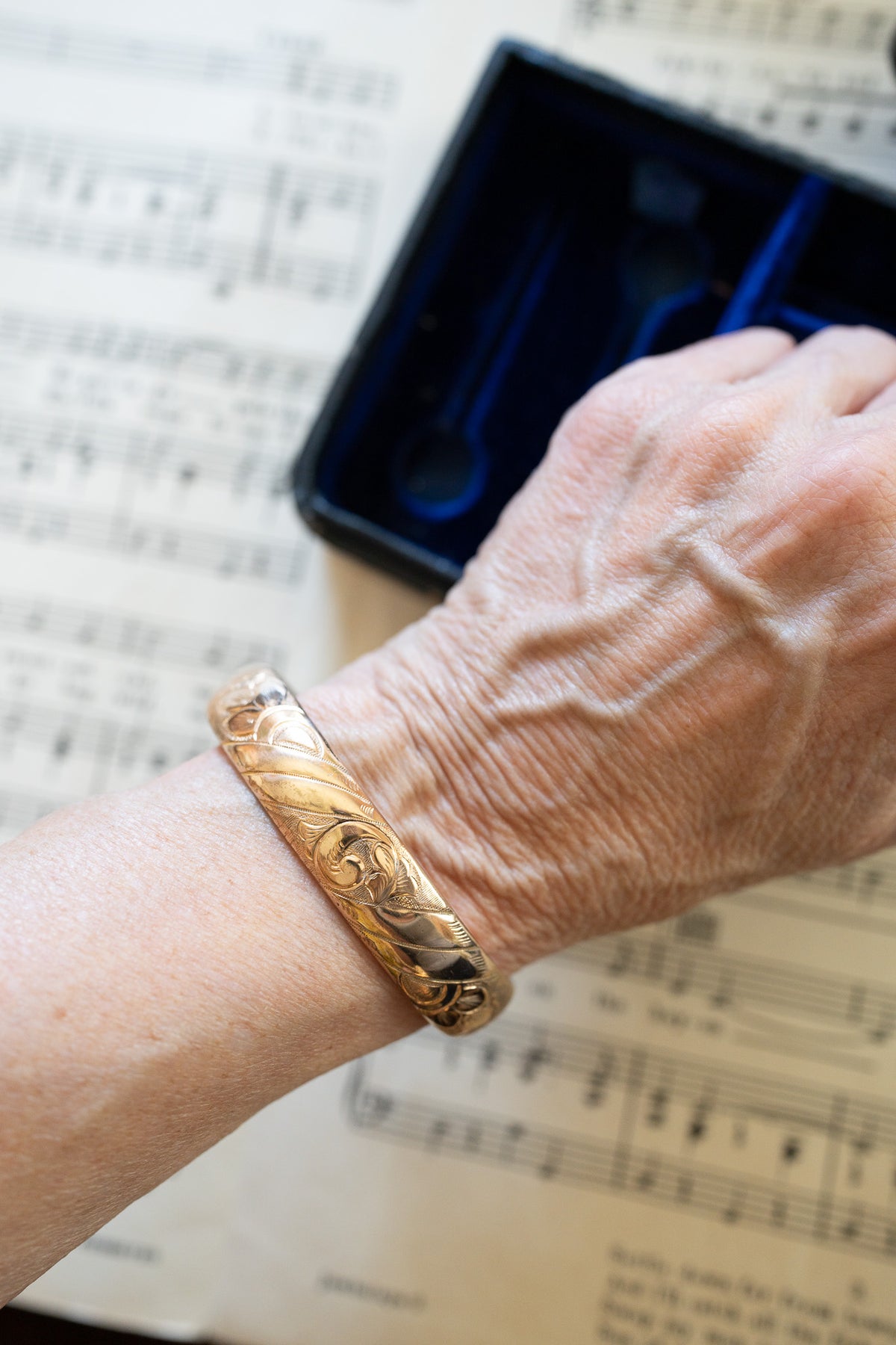 Repousse Wrap Antique Gold-Filled Bracelet