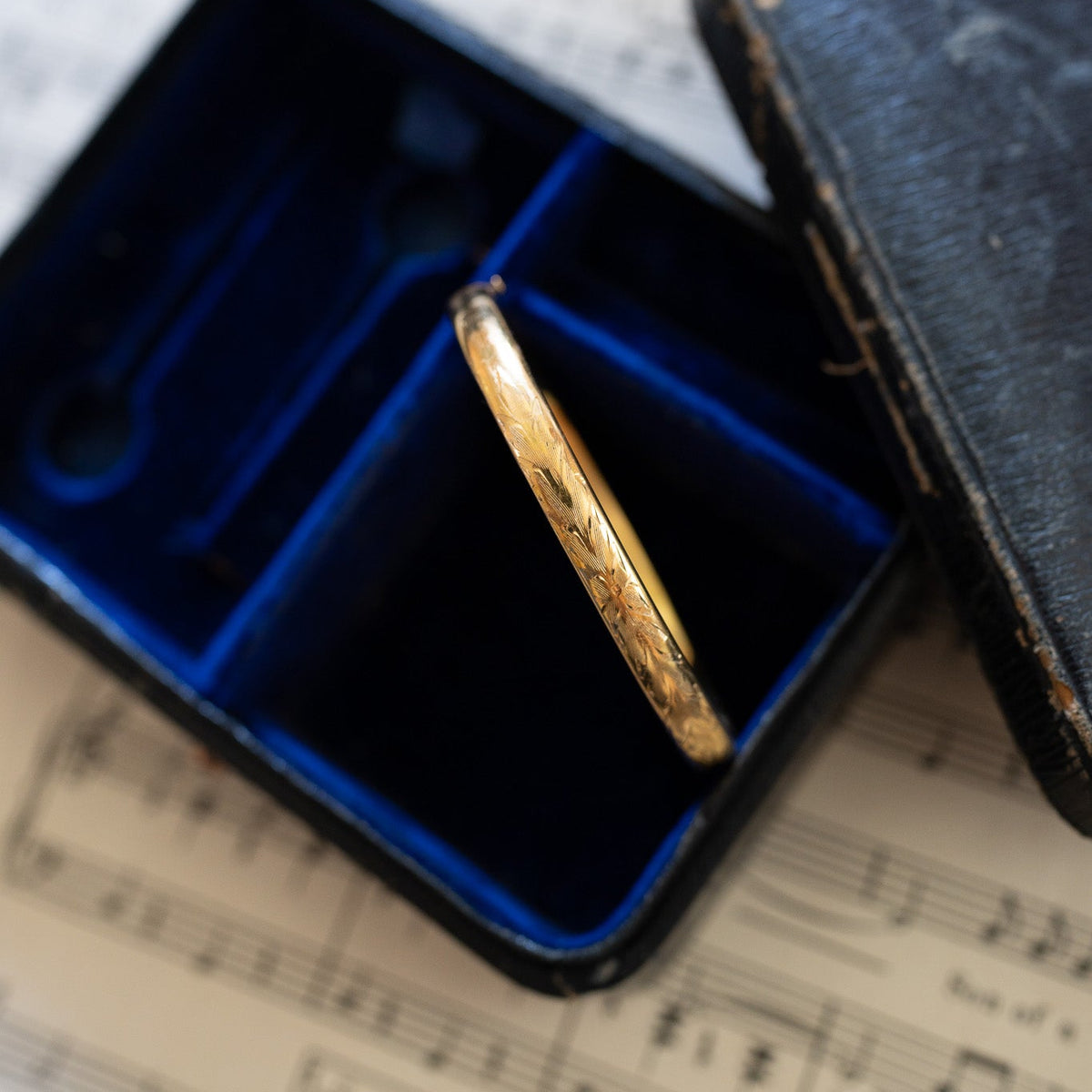 Small Etched Antique Gold-Filled Bracelet