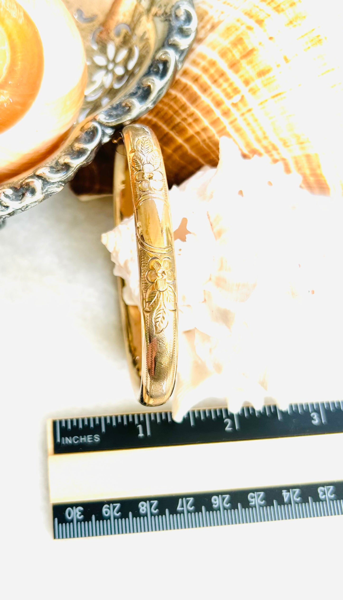 Floral Gold-Filled Narrow Bracelet