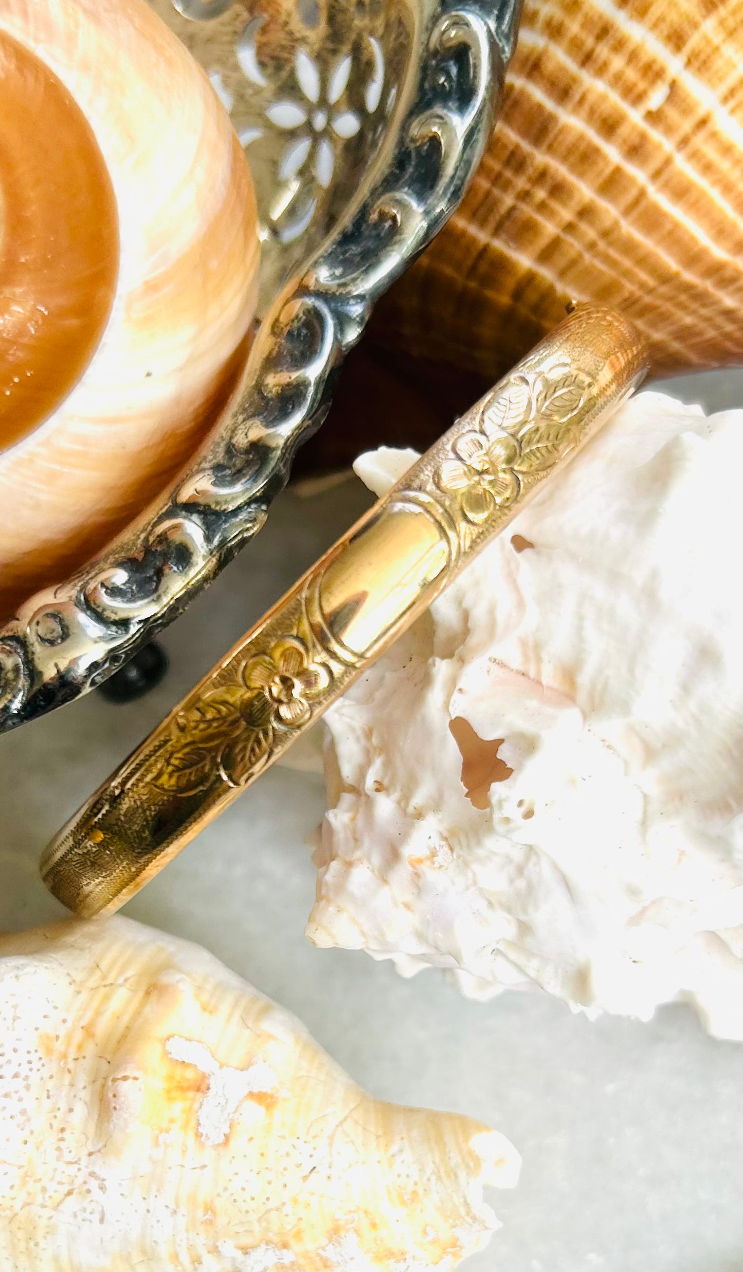 Floral Gold-Filled Narrow Bracelet