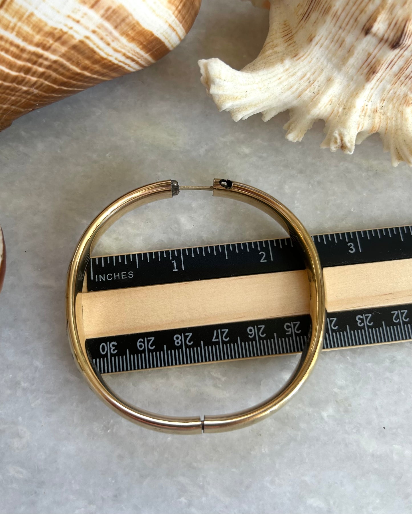 Narrow Gold-Filled Bangle with Blank Center Cartouche
