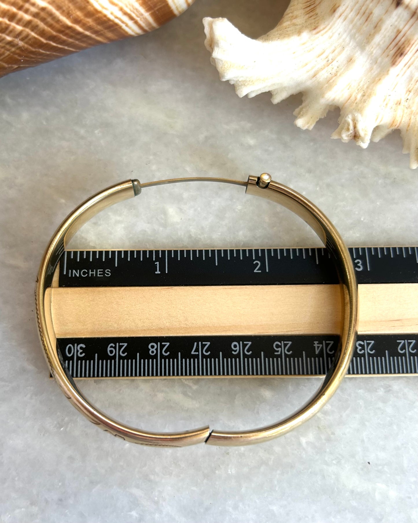 Gold-Filled Bracelet with Etched Design & Blank Cartouche