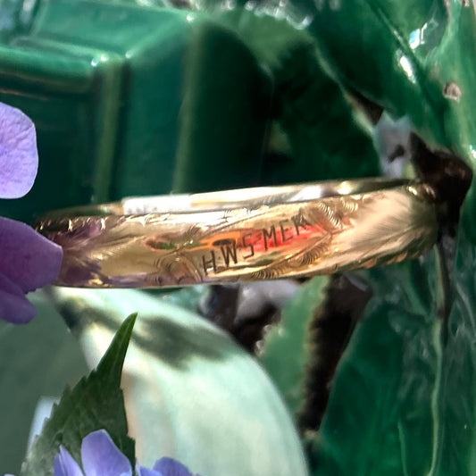"HWS-MEK" Engraved Antique Bracelet