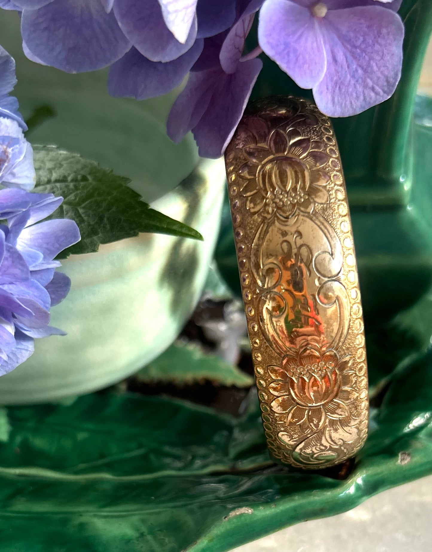 "Sarah Fisher" Hand-Engraved Gold-Filled Bracelet