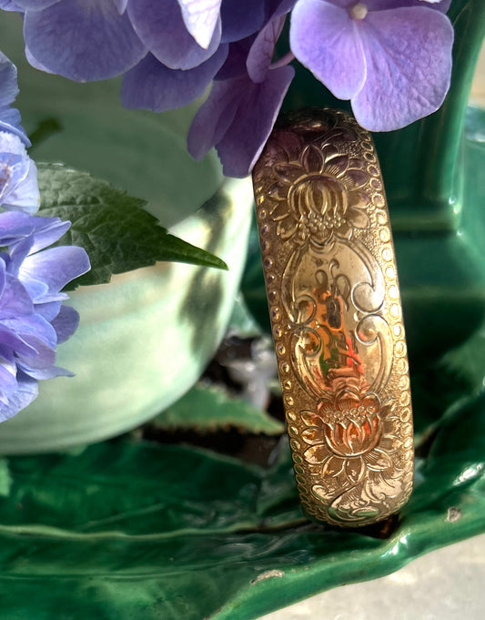 "Sarah Fisher" Hand-Engraved Gold-Filled Bracelet