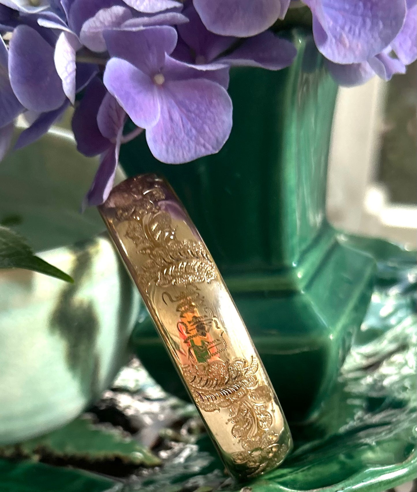 "MKD" Acanthus Leaf & Floral Gold-Filled Bracelet