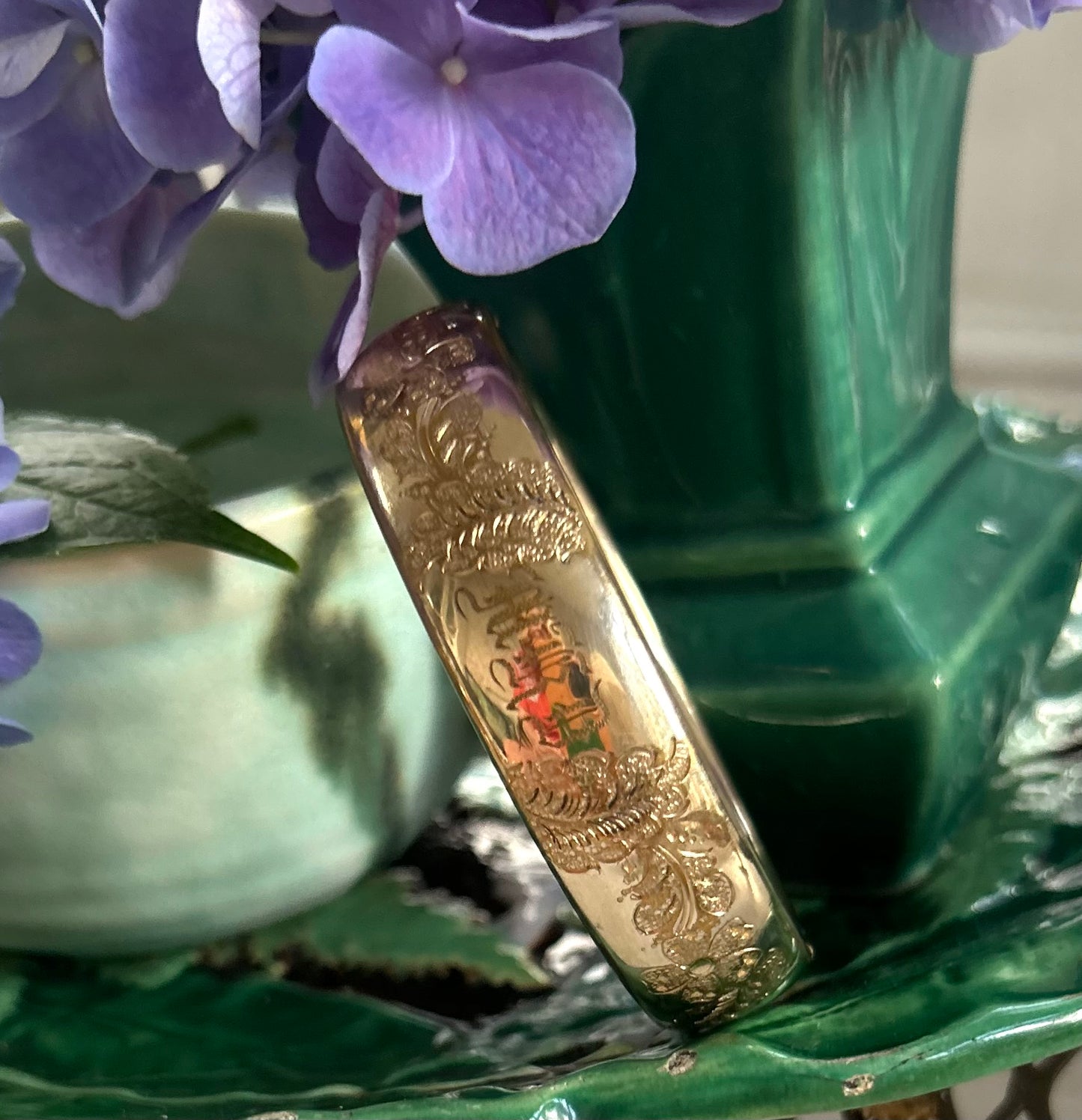 "MKD" Acanthus Leaf & Floral Gold-Filled Bracelet