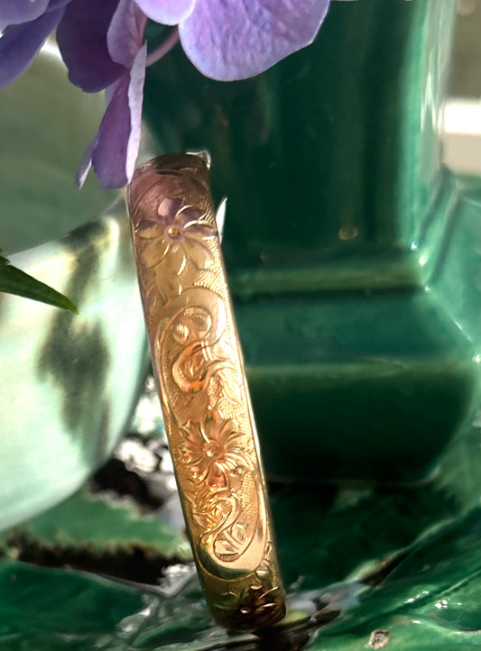 "Mary C Pifer" Gold-Filled Floral & Ribbon Bracelet