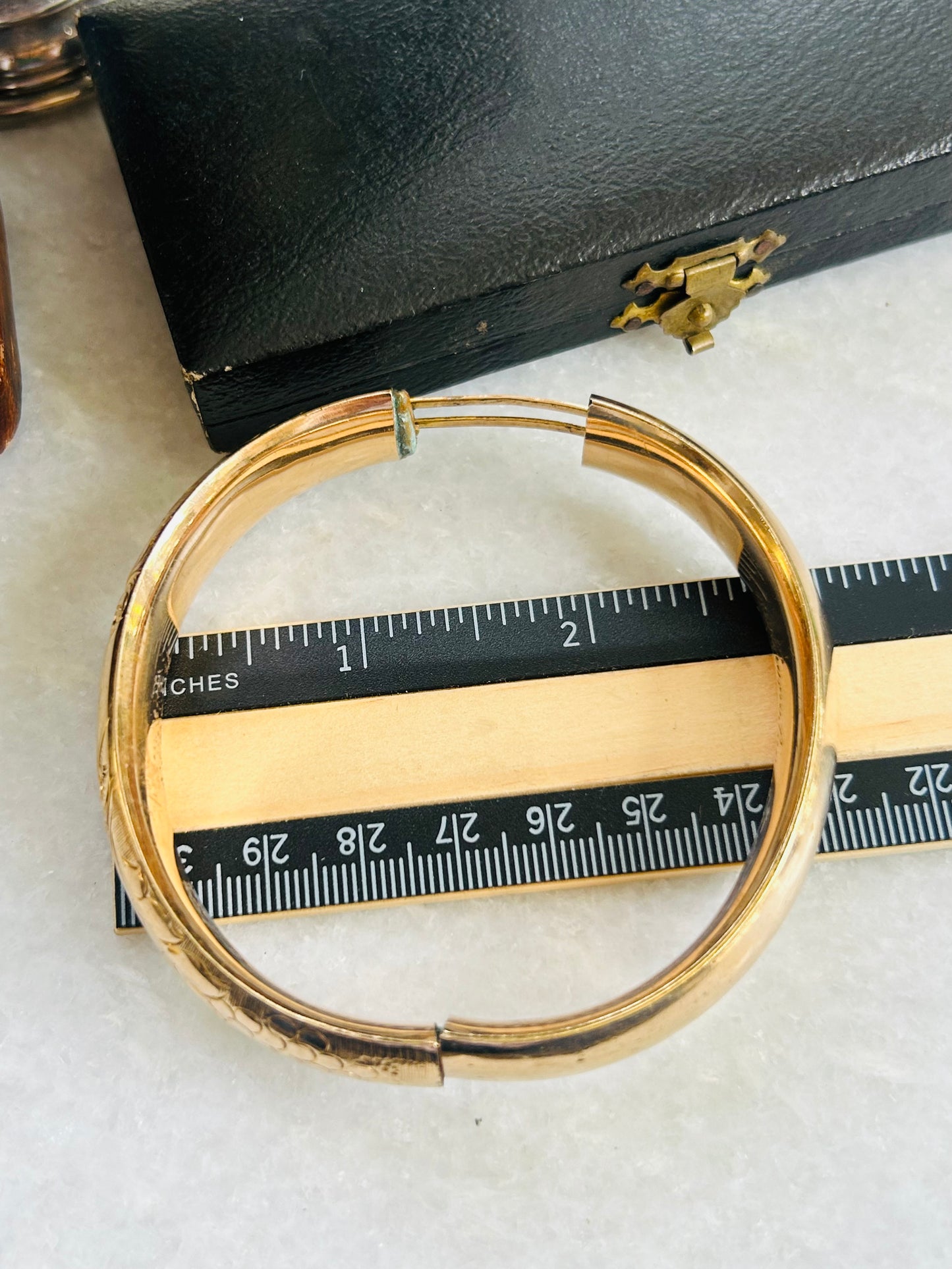 Engraved Antique Bracelet with Blank Center Cartouche