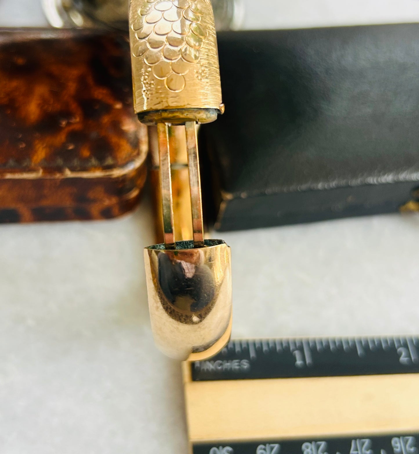 Engraved Antique Bracelet with Blank Center Cartouche