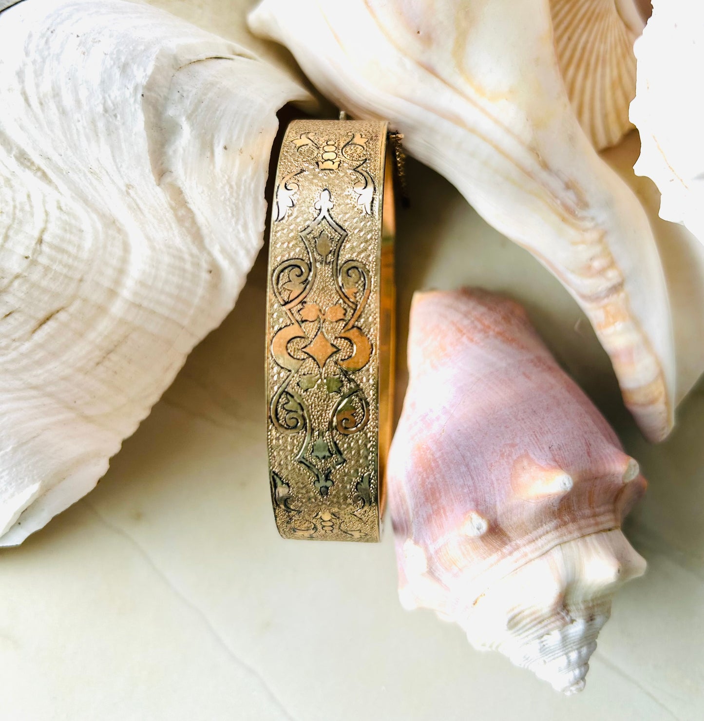 Taille De Epargne Etched Enamel Bracelet
