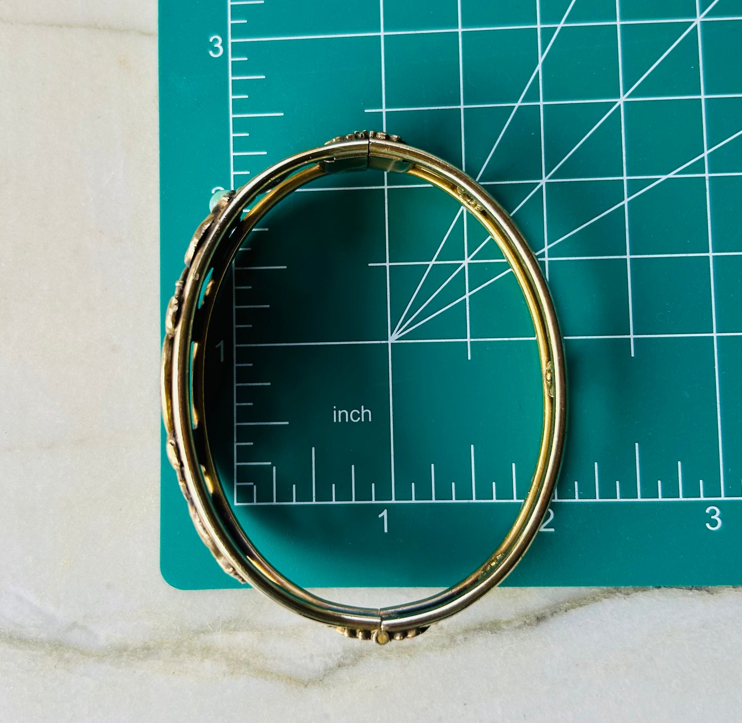 Engraved Cartouche Bracelet with Turquoise Accents