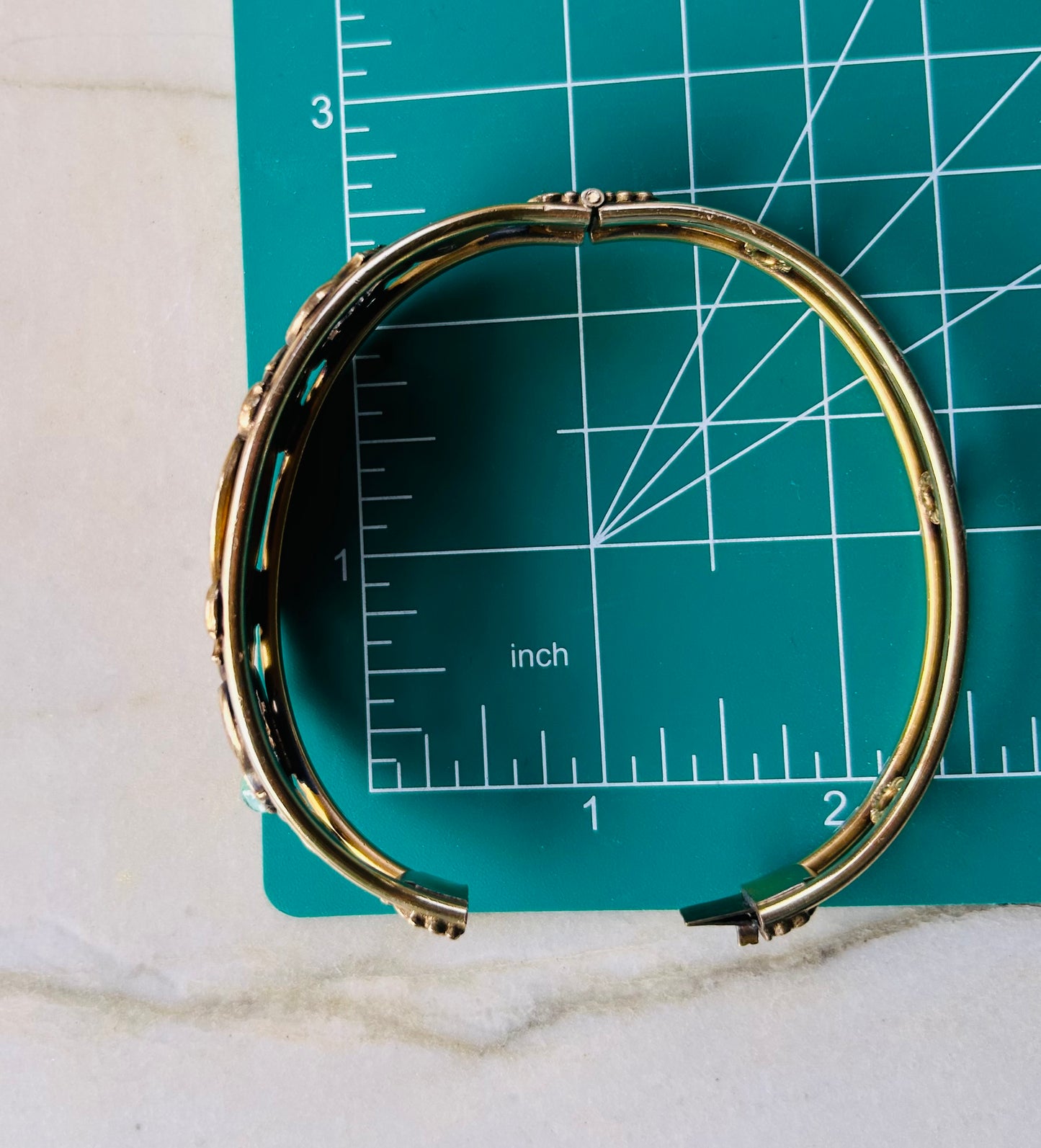 Engraved Cartouche Bracelet with Turquoise Accents