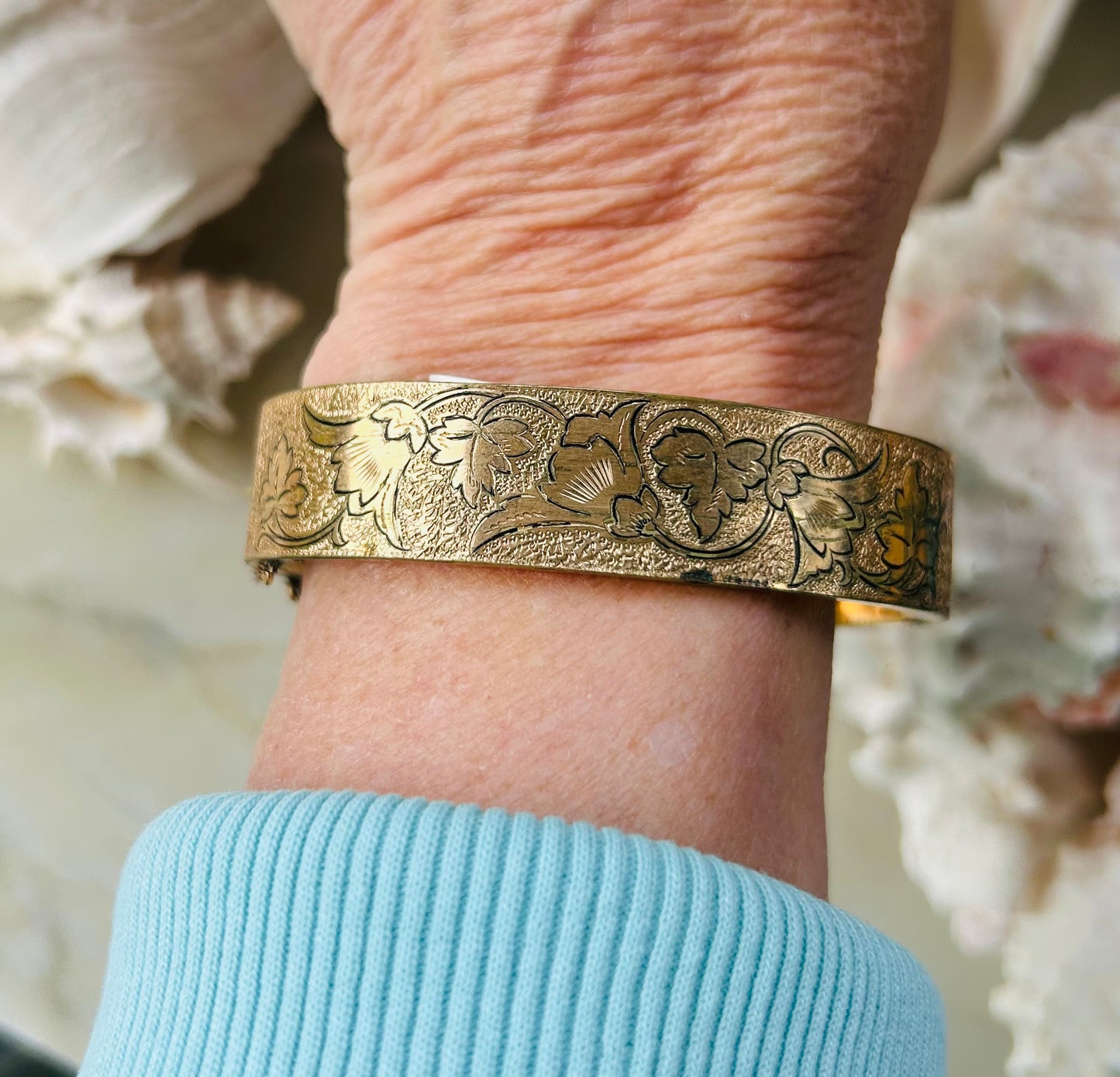 Taille De Epargne Etched Enamel Bracelet