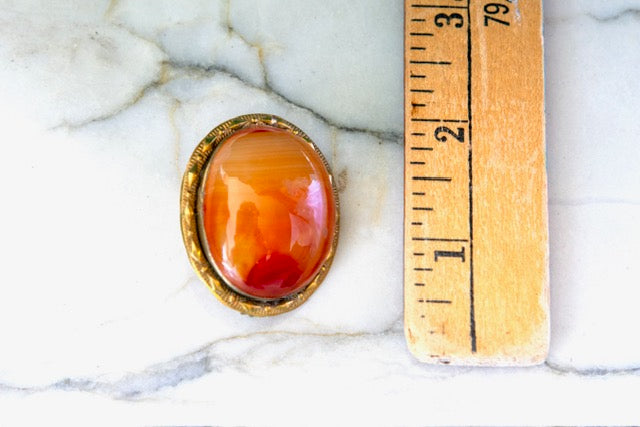 Cabochon Agate Brooch Set