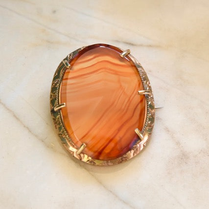 Translucent Agate Brooch
