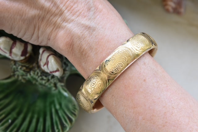 Gold-Filled Embossed Pattern Bracelet
