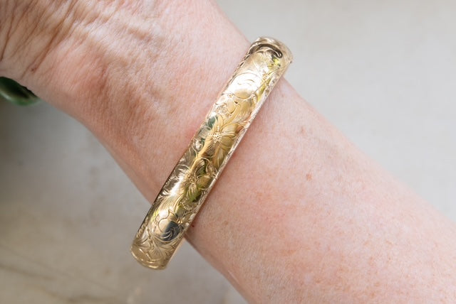 Floral Scroll Gold-Filled Bracelet