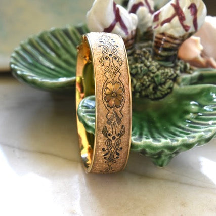 Engraved Taille D'épargne Gold-Filled Bracelet