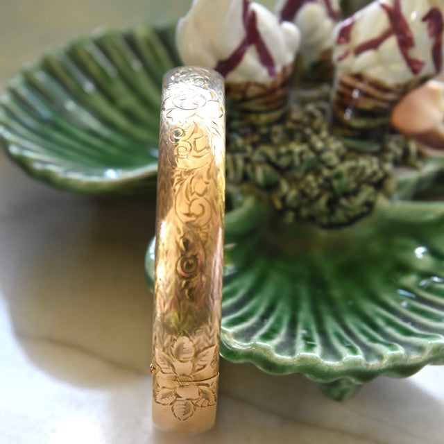 Floral & Shell Gold-Filled Bracelet