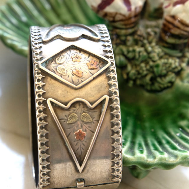 Cuff Bracelet with Rose Gold Accents