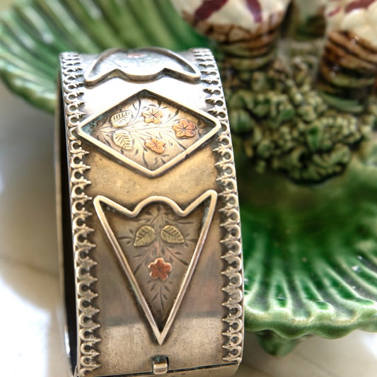 Cuff Bracelet with Rose Gold Accents