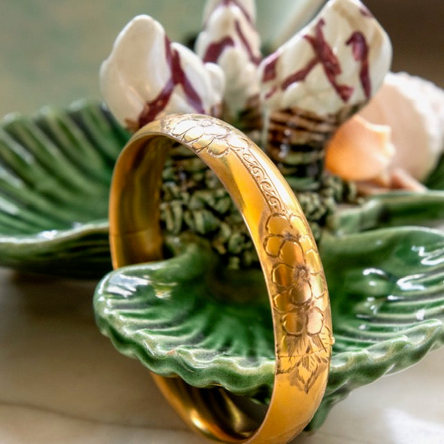 Floral Accents & Linear Spacer Gold-Filled Bracelet