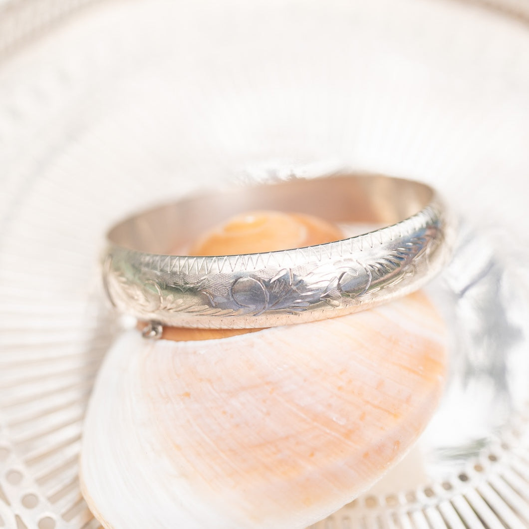 Sterling Silver Bangle with Secure Clasp