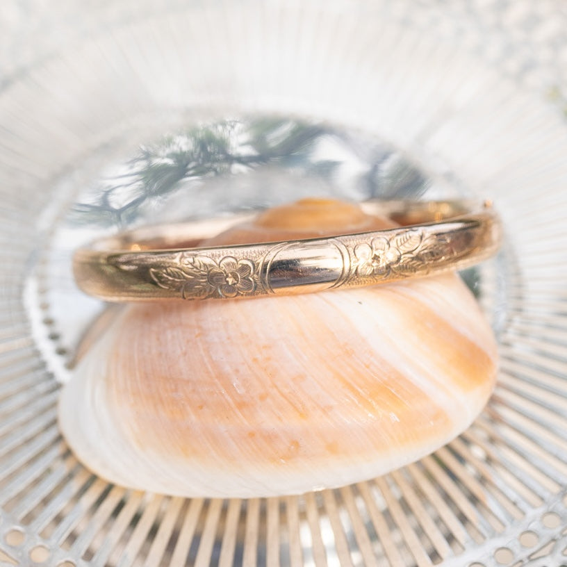 Floral Gold-Filled Narrow Bracelet