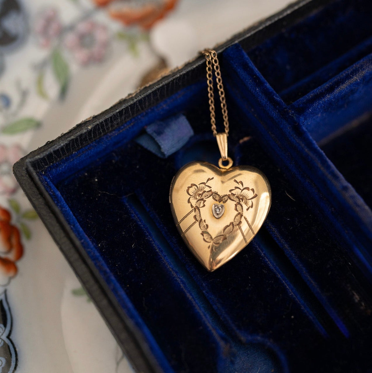 Etched Heart Locket