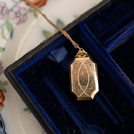 Etched Octagon Locket