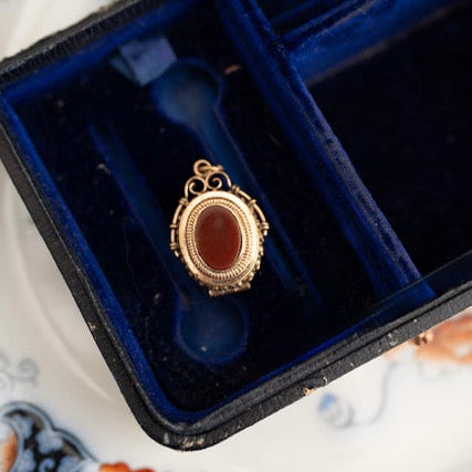 Orange Goldstone & Carnelian Fob