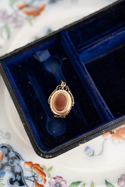 Orange Goldstone & Carnelian Fob