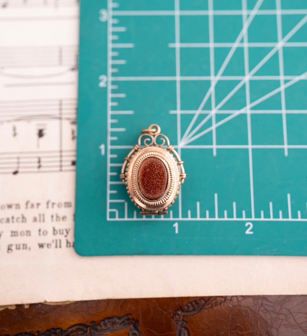 Orange Goldstone & Carnelian Fob