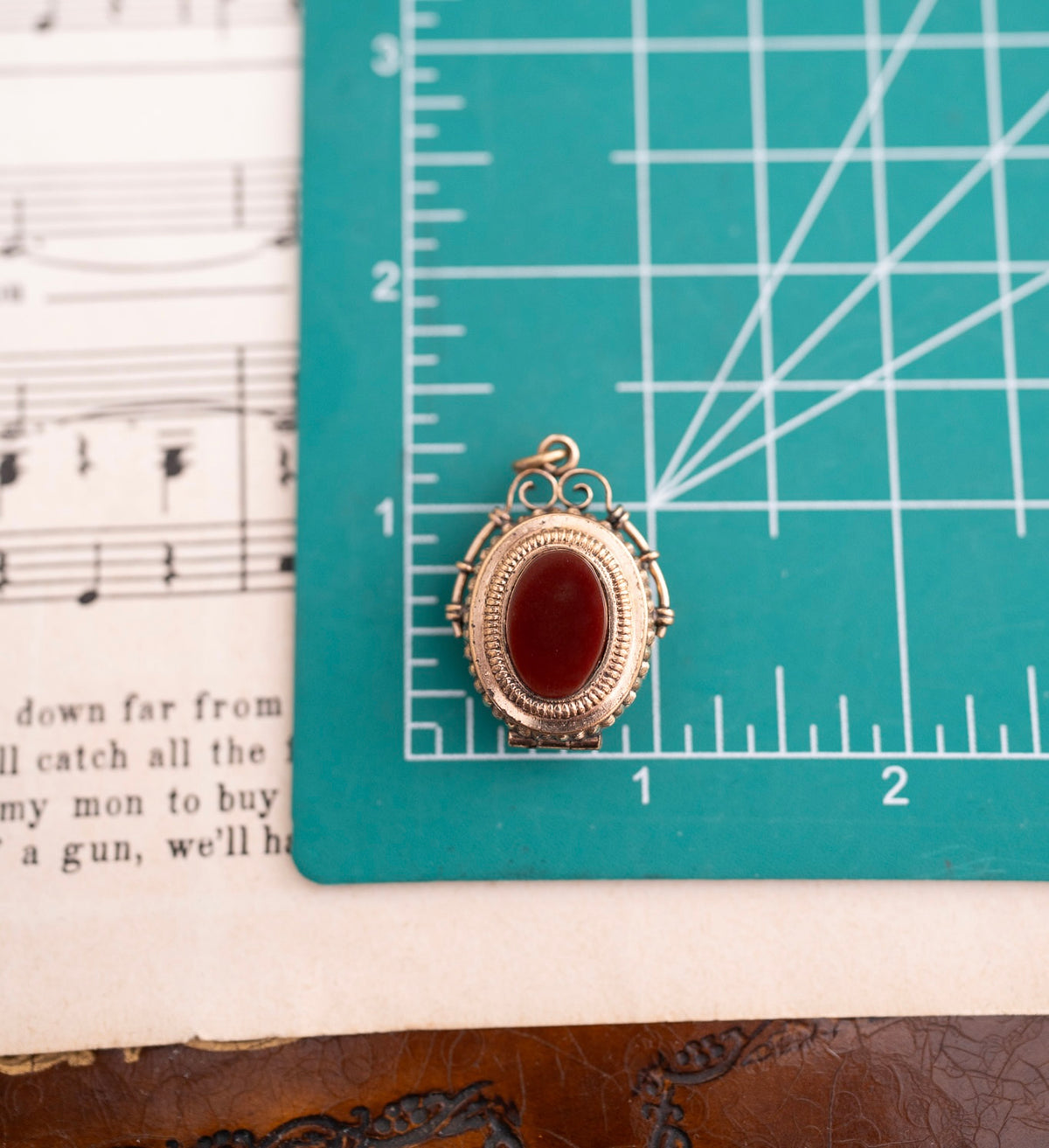 Orange Goldstone & Carnelian Fob