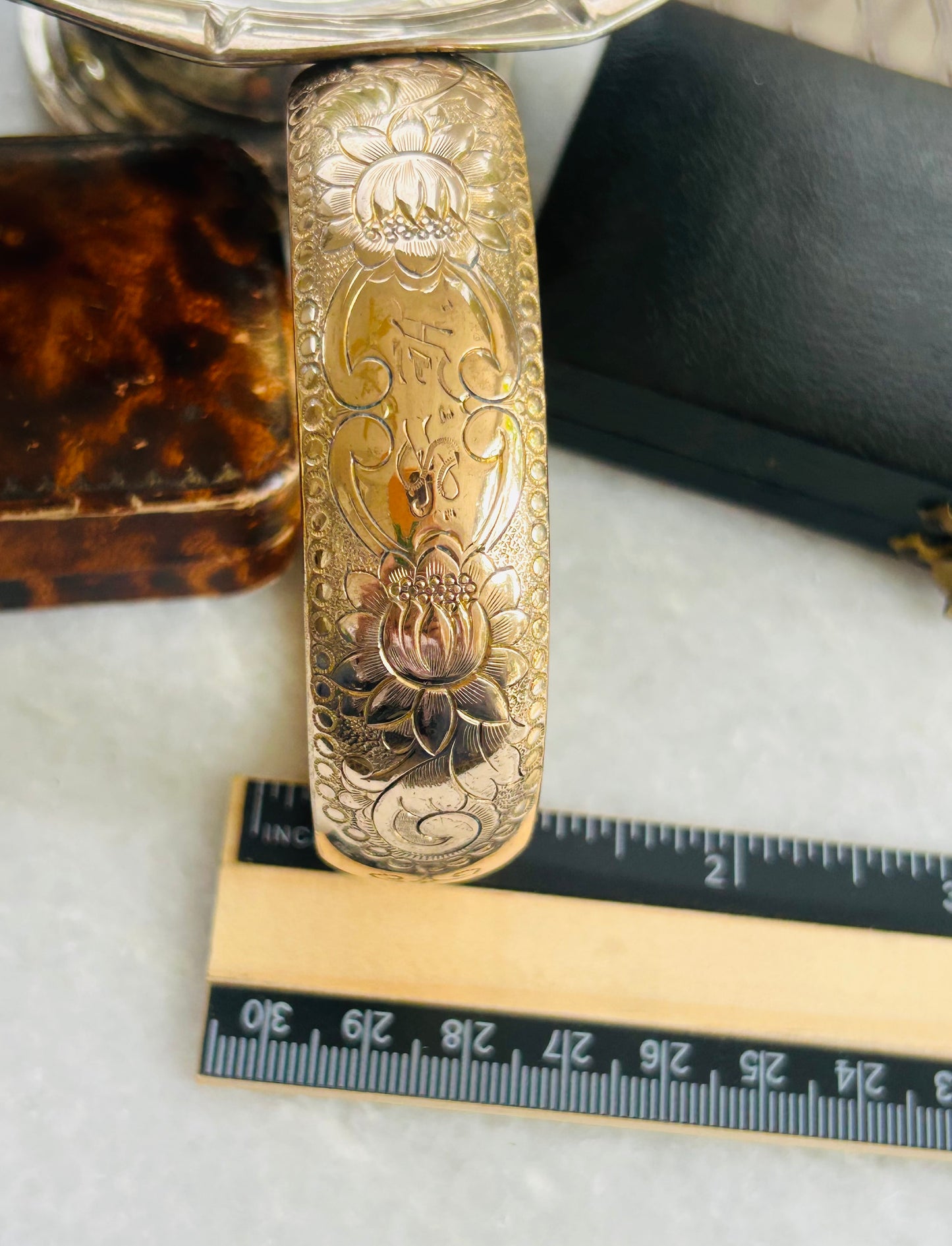 "Sarah Fisher" Hand-Engraved Gold-Filled Bracelet