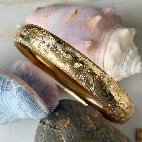 Floral Scroll Gold-Filled Bracelet
