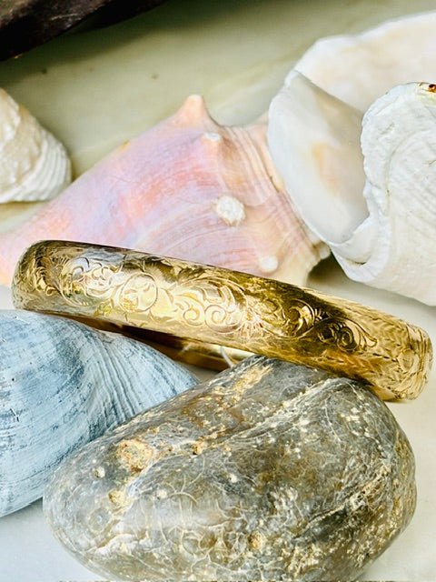 Floral & Shell Gold-Filled Bracelet