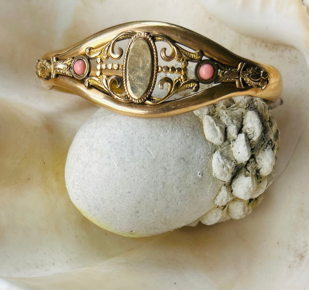Antique Gold Filled Coral Bracelet